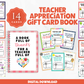 Teacher Appreciation Gift Card Book