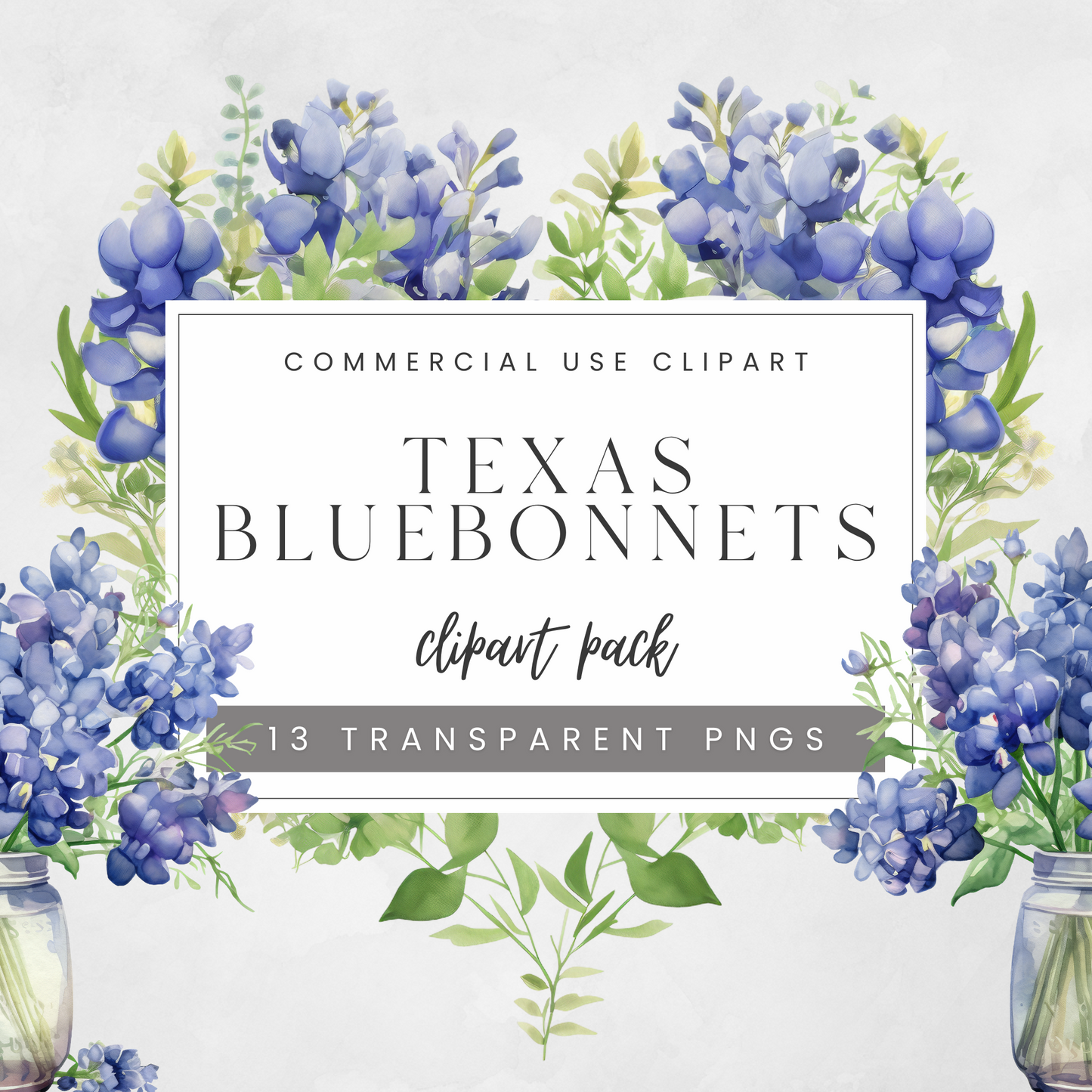 Texas Bluebonnets Clipart Pack