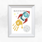 Valentine's Day - Fly Me to the Moon Handprint Art