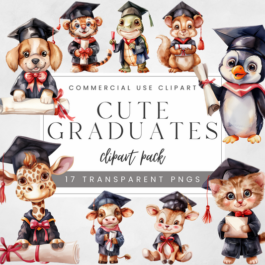 Cute Graduates Butterflies Clipart Pack