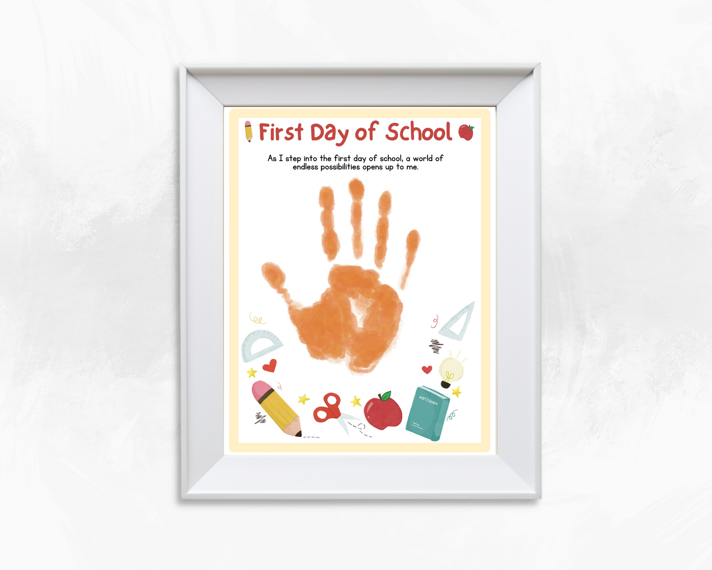 1st Day of School Handprint Art