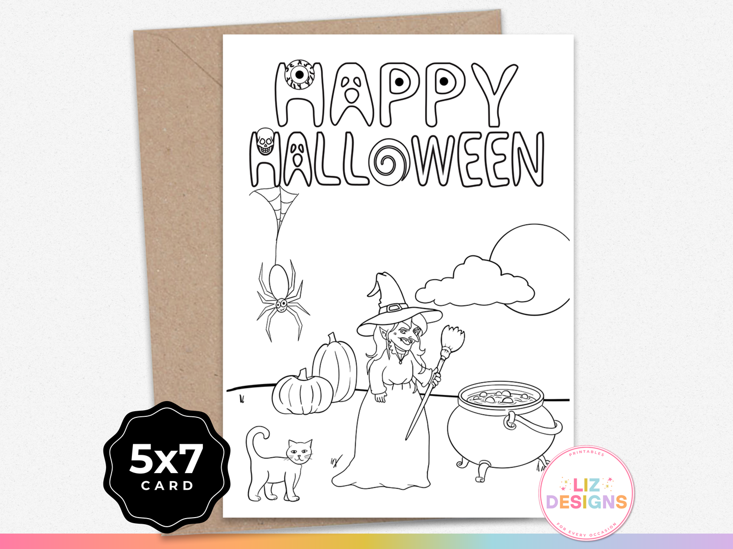 Halloween Coloring Card