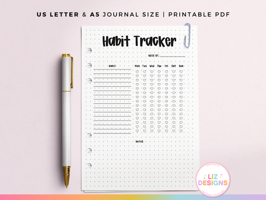 Weekly Habit Tracker (Planner Insert)