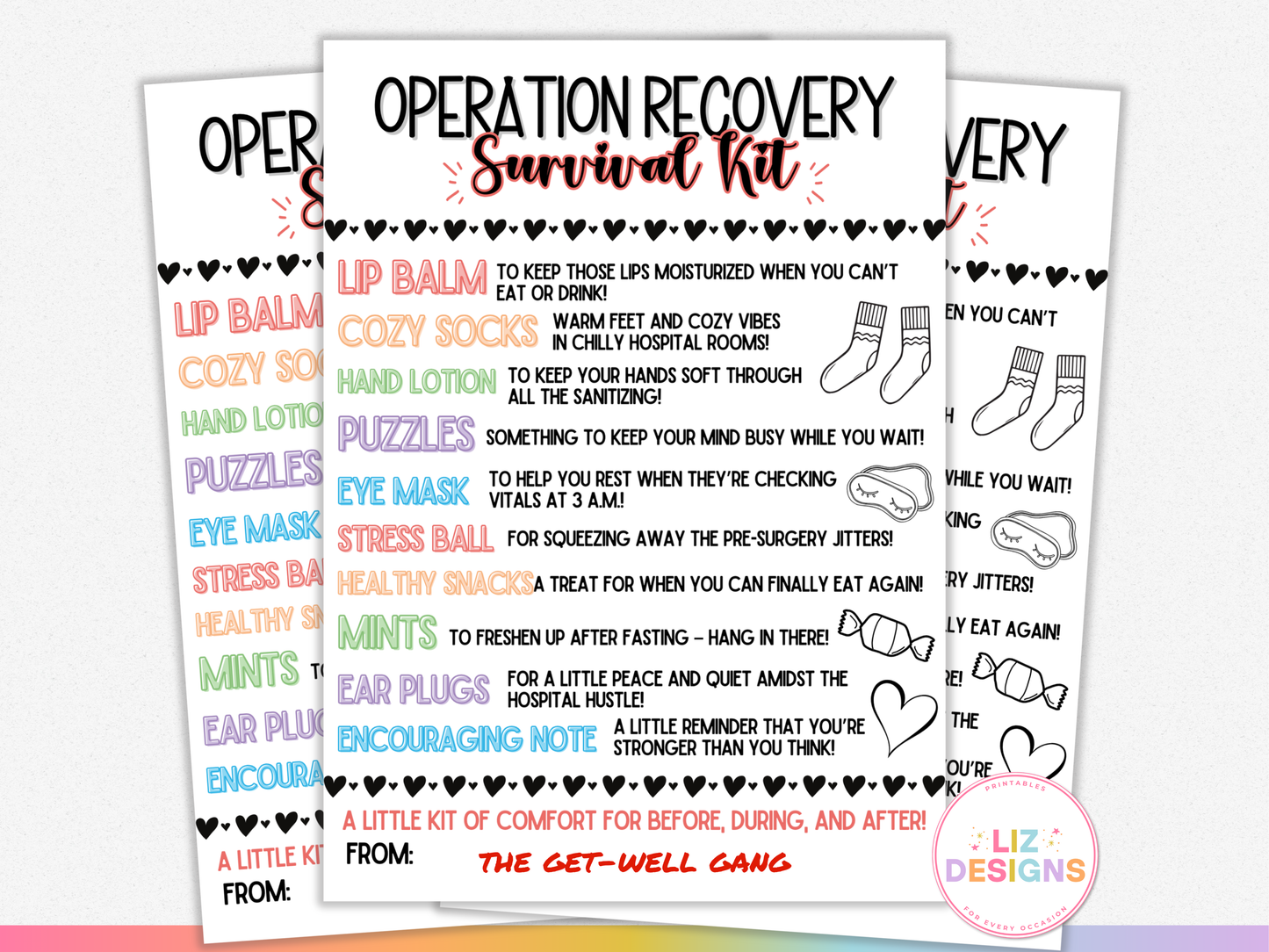 Operation Recovery Survival Kit Tags