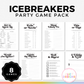 Icebreakers Party Game Pack (8 Games)