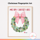 Christmas Wreath Fingerprint Art