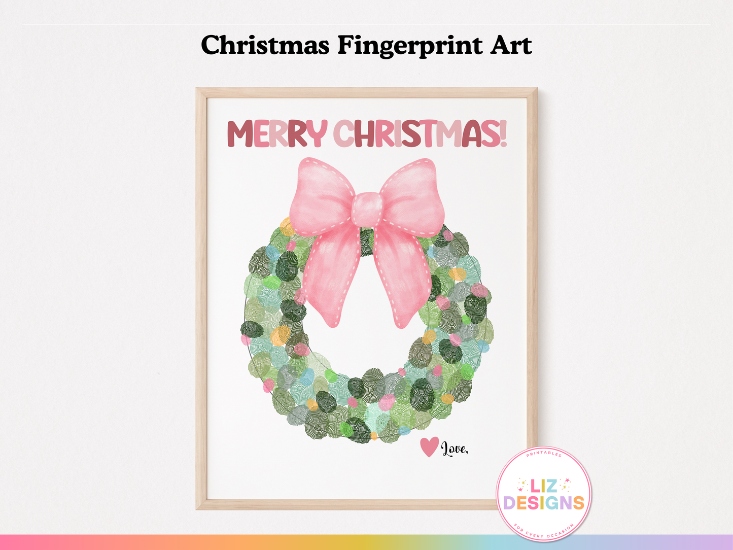 Christmas Wreath Fingerprint Art