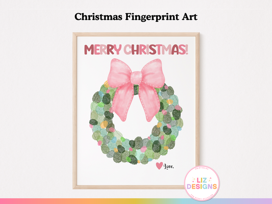 Christmas Wreath Fingerprint Art