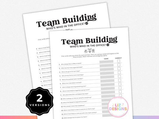 Team Building "Who's Who in the Office?" Game