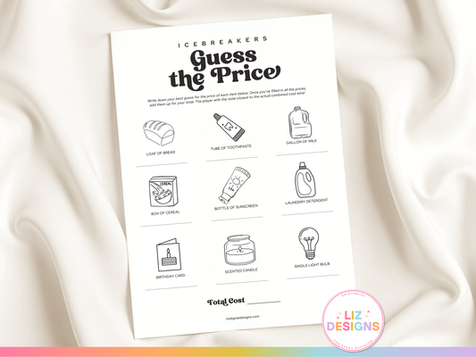 Icebreakers Party Game - Guess the Price