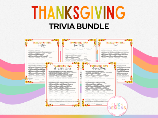 Thanksgiving Trivia Game Bundle (5 Games)