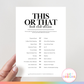 This or That - Book Club Edition