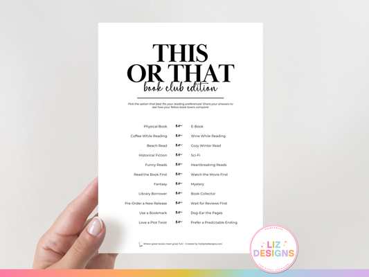 This or That - Book Club Edition
