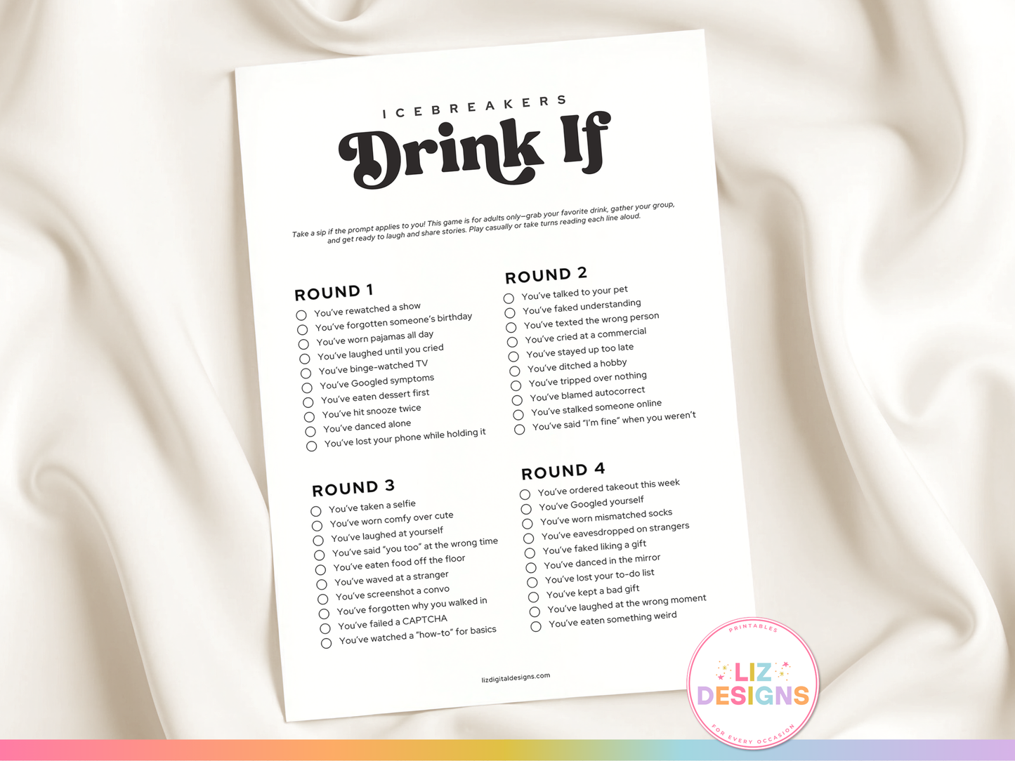 Icebreakers Party Game - Drink If