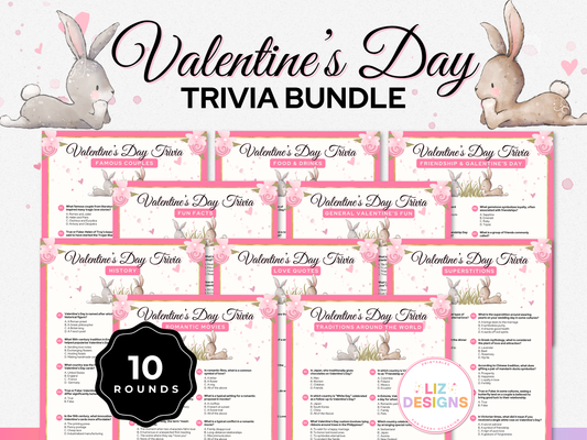 Valentine's Day Trivia Game Bundle