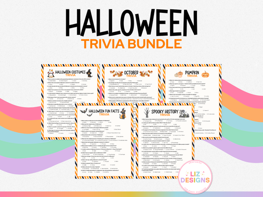 Halloween Trivia Game Bundle (5 Games)