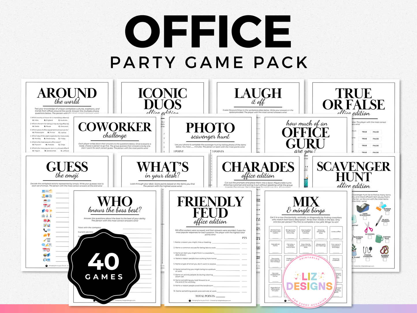 Office Party Game Pack (40 Games)