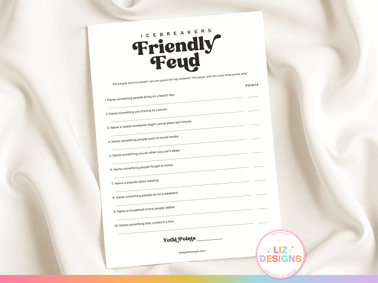Icebreakers Party Game - Friendly Feud
