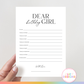 Dear Birthday Girl - Birthday Party Game