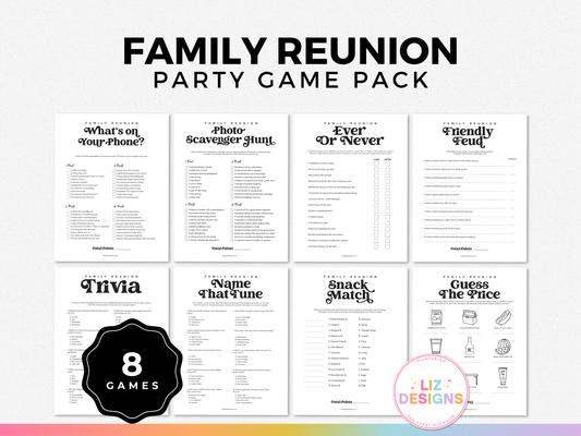Family Reunion Party Game Pack (8 Games)