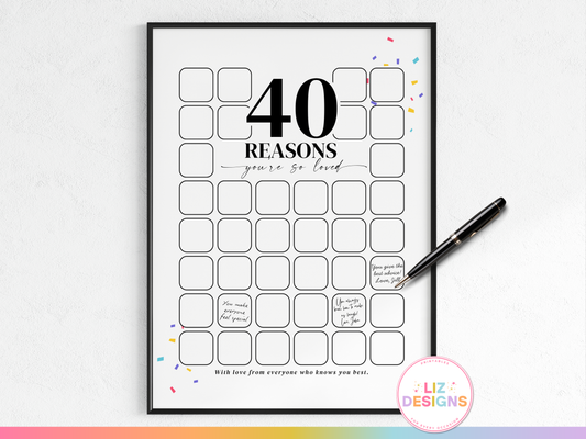 40 Reasons You're So Loved - Birthday Keepsake