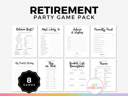 Retirement Party Game Pack (8 Games)