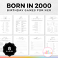 Born in 2000 - Birthday Party Game Pack for Her