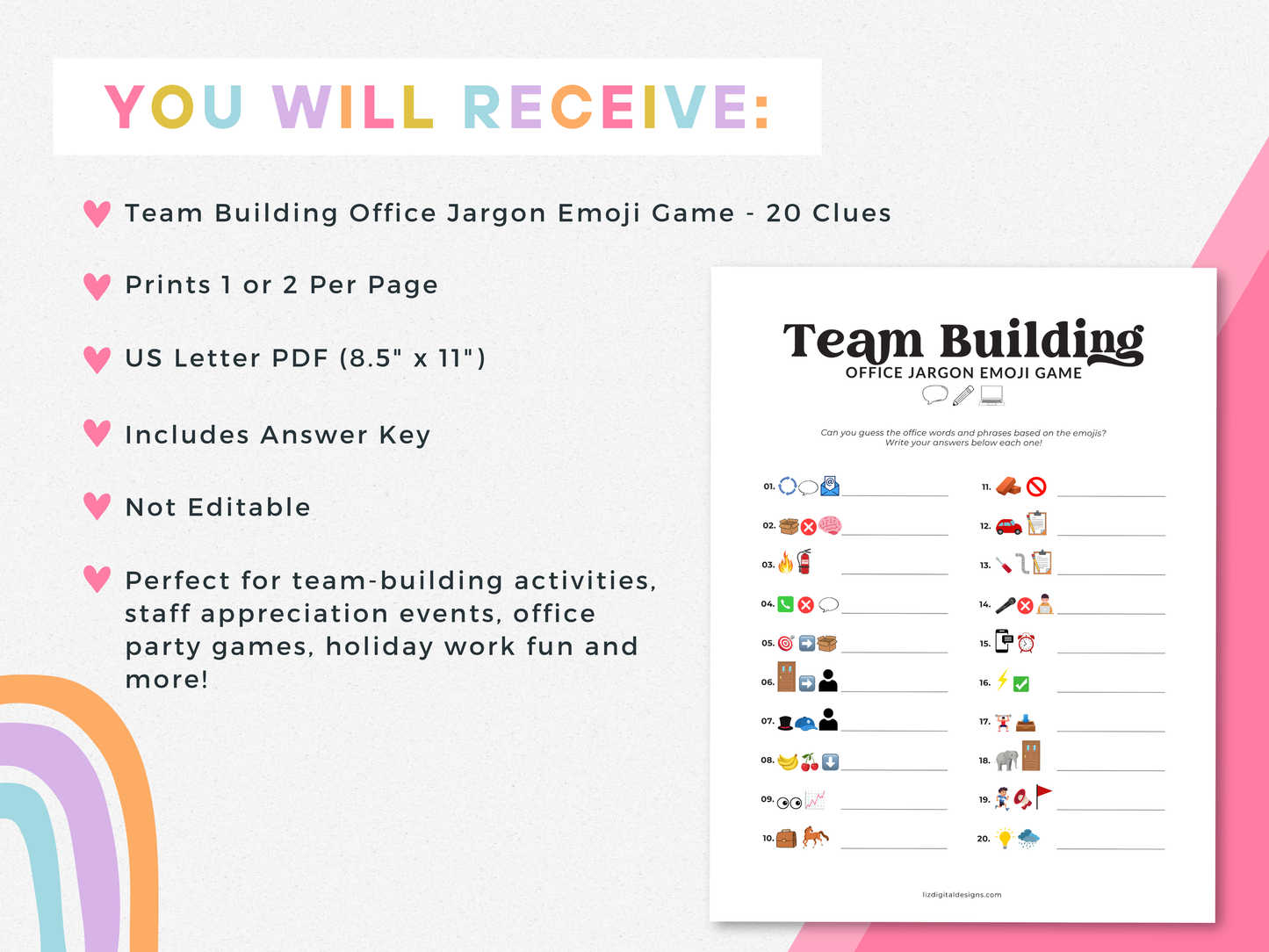 Team Building Office Jargon Emoji Game