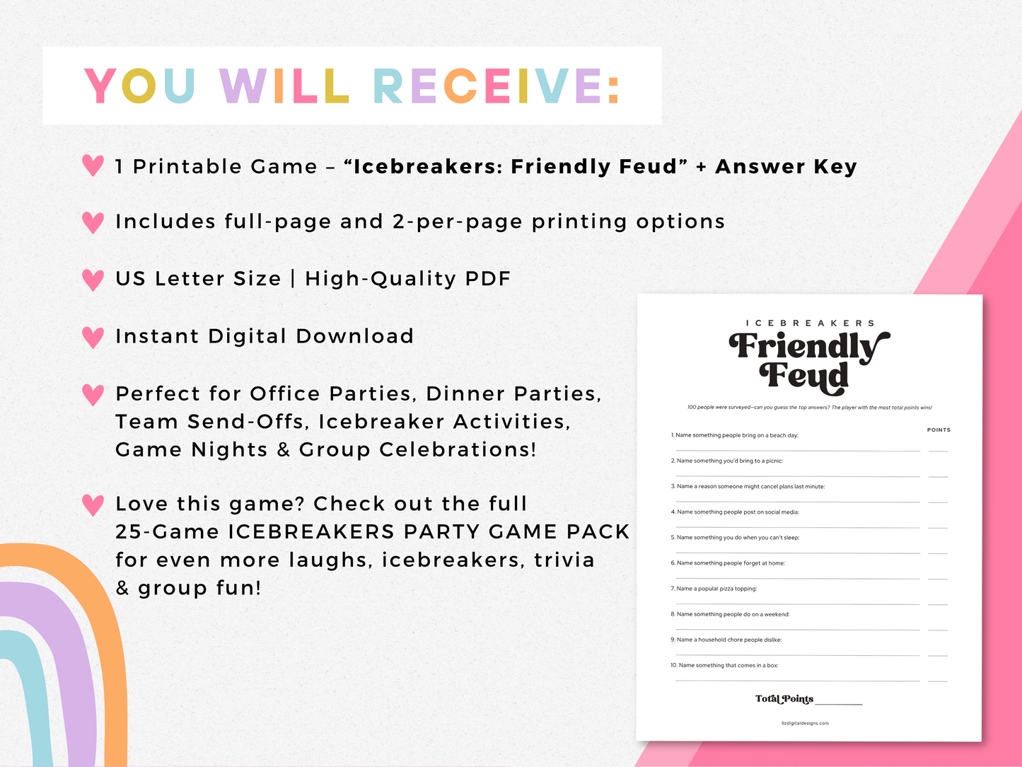 Icebreakers Party Game - Friendly Feud