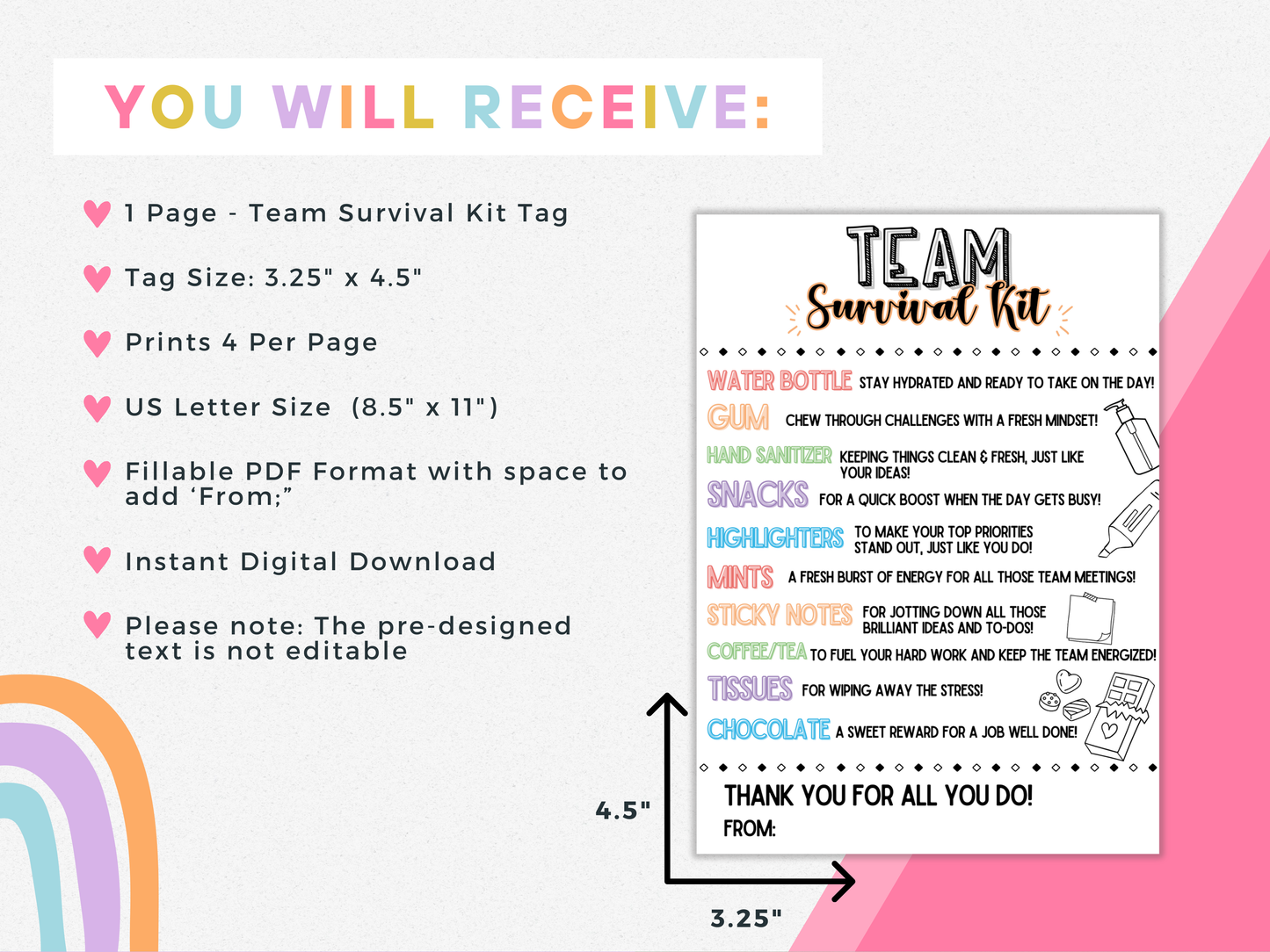 Team Survival Kit Tags