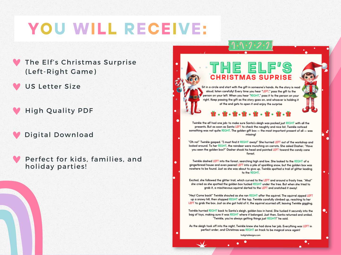 The Elf's Christmas Surprise (Left-Right Game)