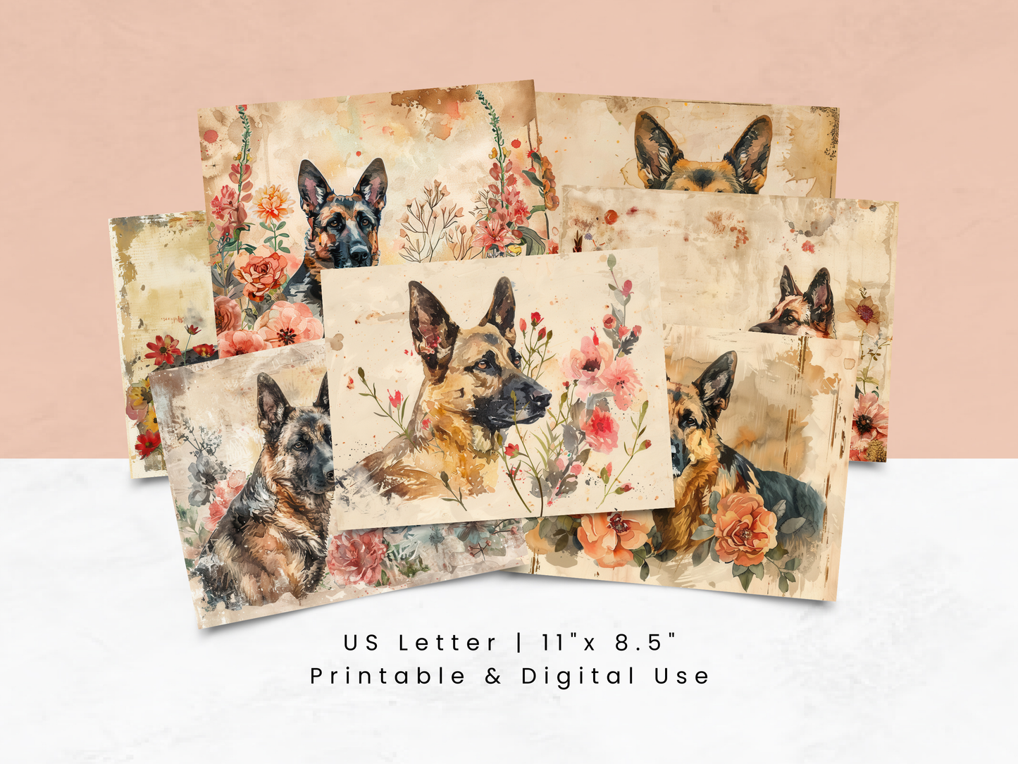 German Shepherds Vol 2 - Junk Journal & Scrapbooking Paper