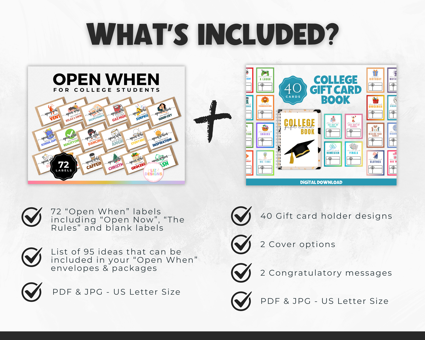 College Bundle - "Open When" Envelopes & Gift Card Book for College Students