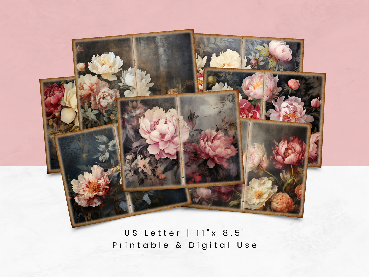 Vintage Peonies Vol 3 - Junk Journal & Scrapbooking Paper