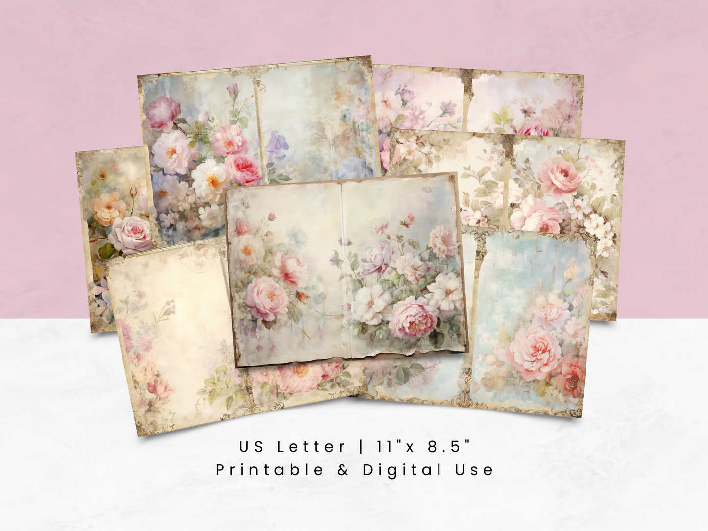 Shabby Chic Florals Vol 2 - Junk Journal & Scrapbooking Paper