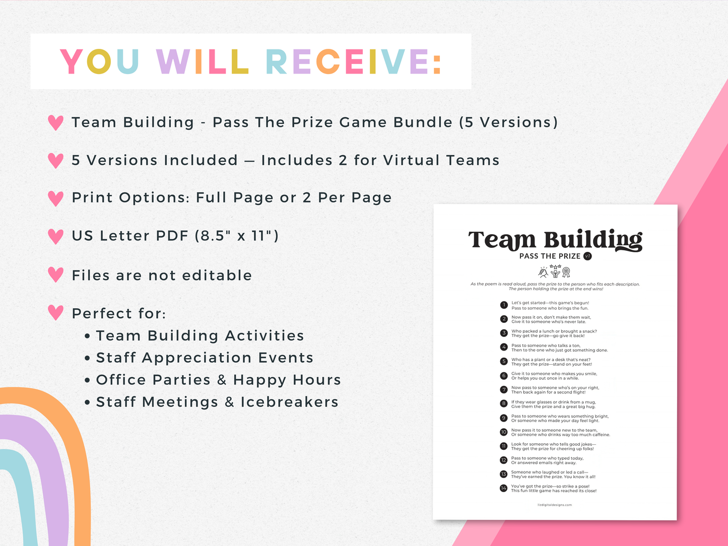 Team Building "Pass the Prize" Game Bundle