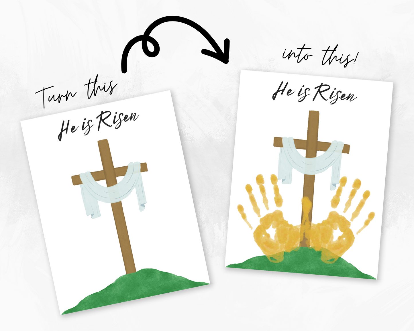 Easter - He is Risen Handprint Art