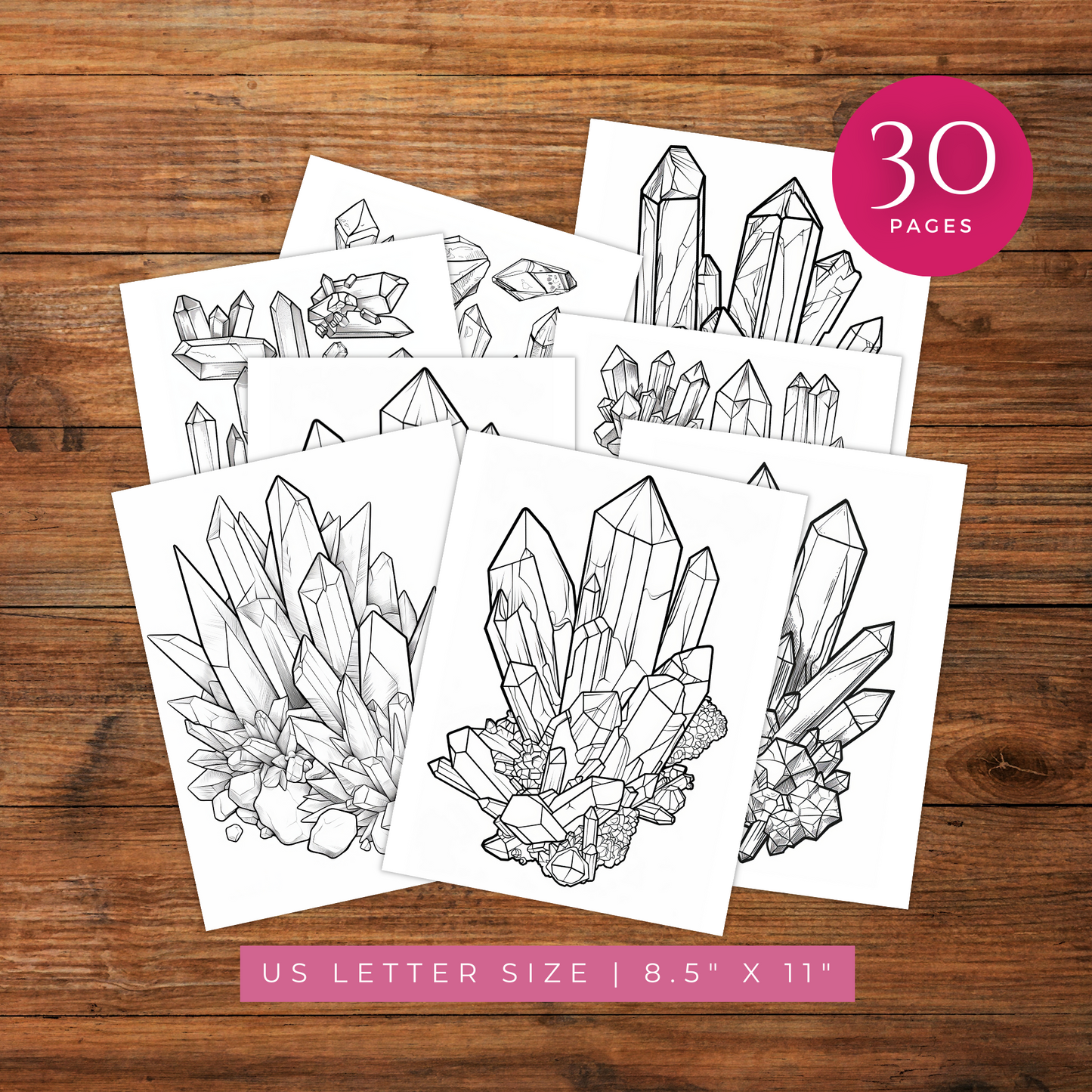 Beautiful Crystals - Coloring Book