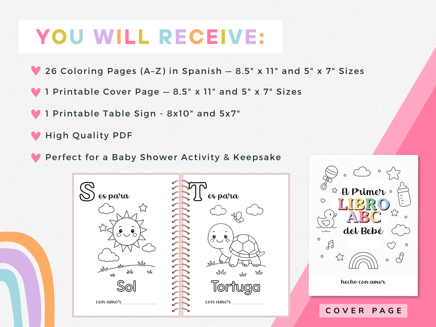 Baby's First ABC Coloring Book in Spanish (El Primer Libro ABC del Bebe)