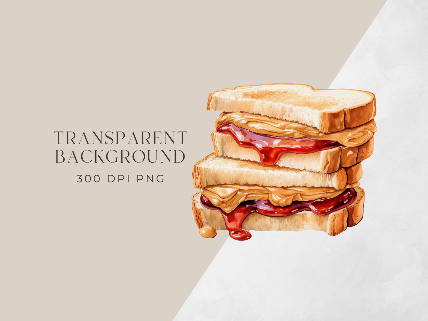 Peanut Butter & Jelly Sandwich - $1 Single Clipart