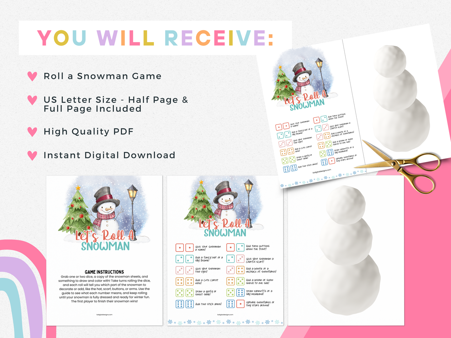 Roll a Snowman Game