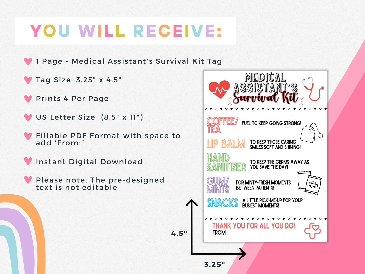 Medical Assistant's Survival Kit Tags