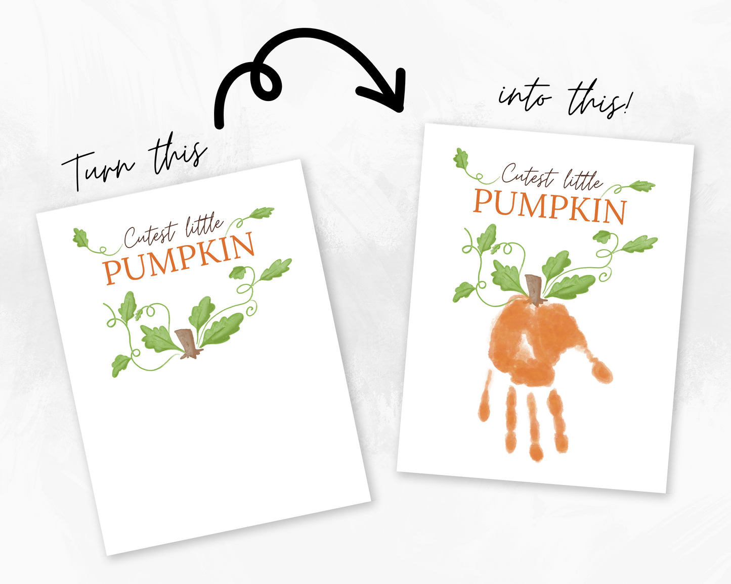 Fall - Cutest Little Pumpkin Handprint Art