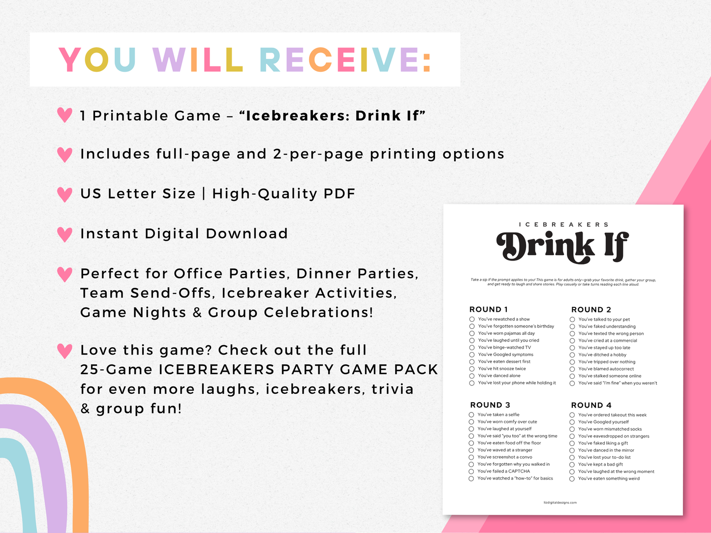 Icebreakers Party Game - Drink If