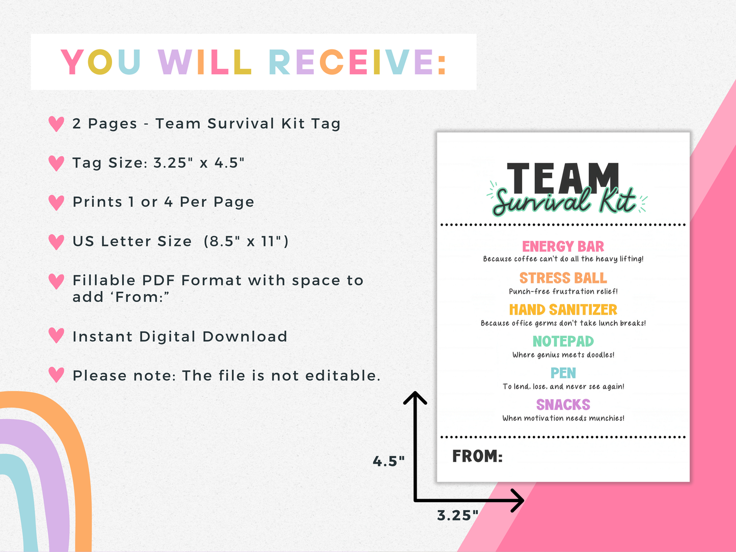 Team Survival Kit Tags