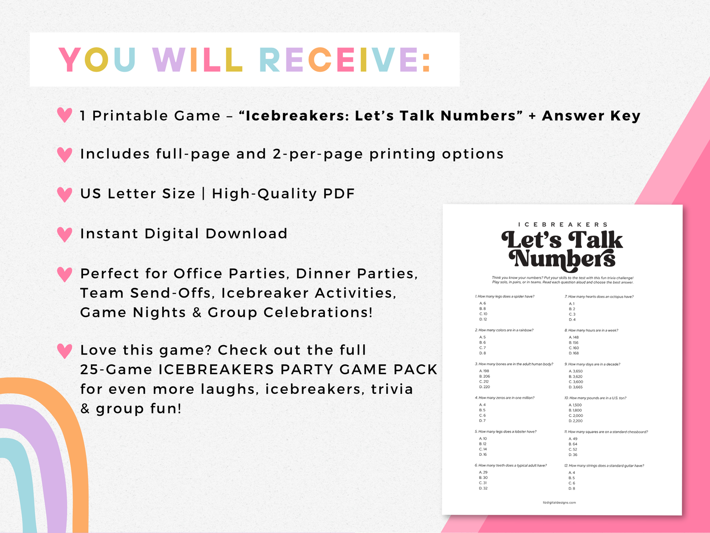 Icebreakers Party Game - Let's Talk Numbers