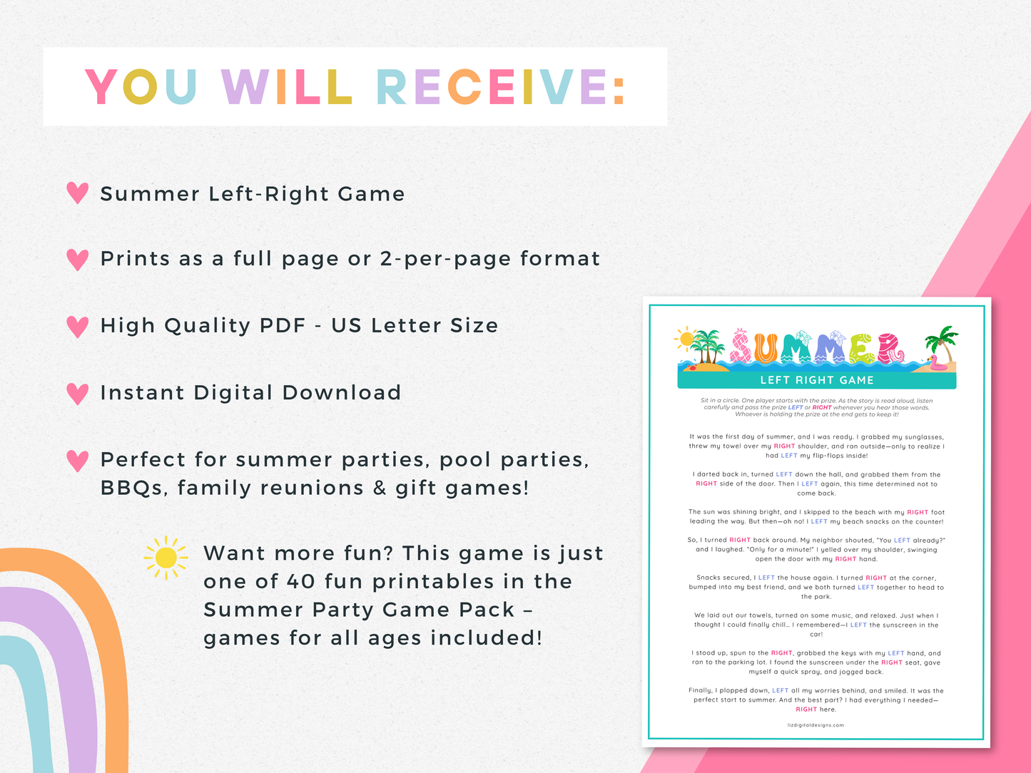 Left Right Game - Summer Edition