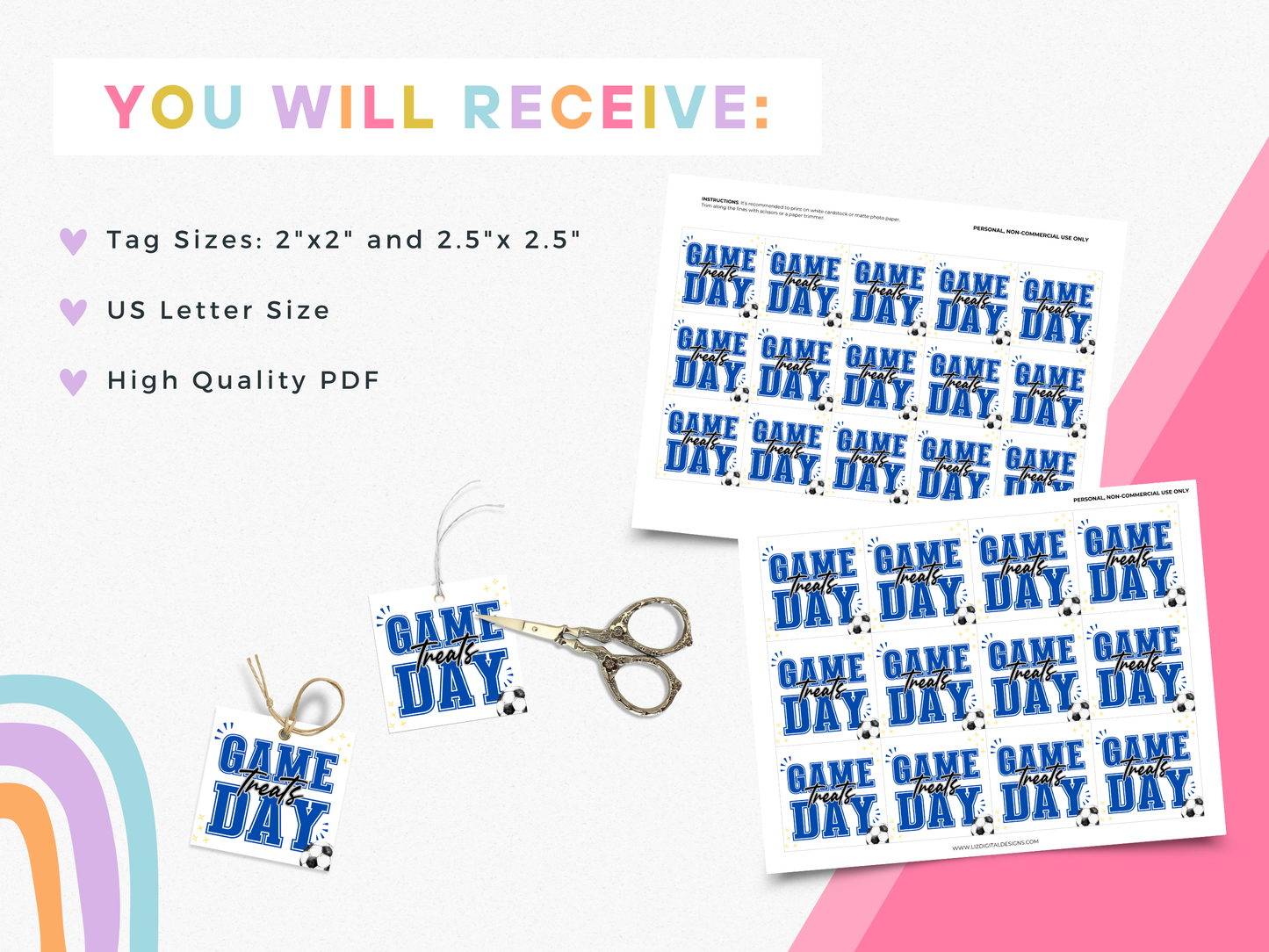 Soccer Game Day Treat Tags