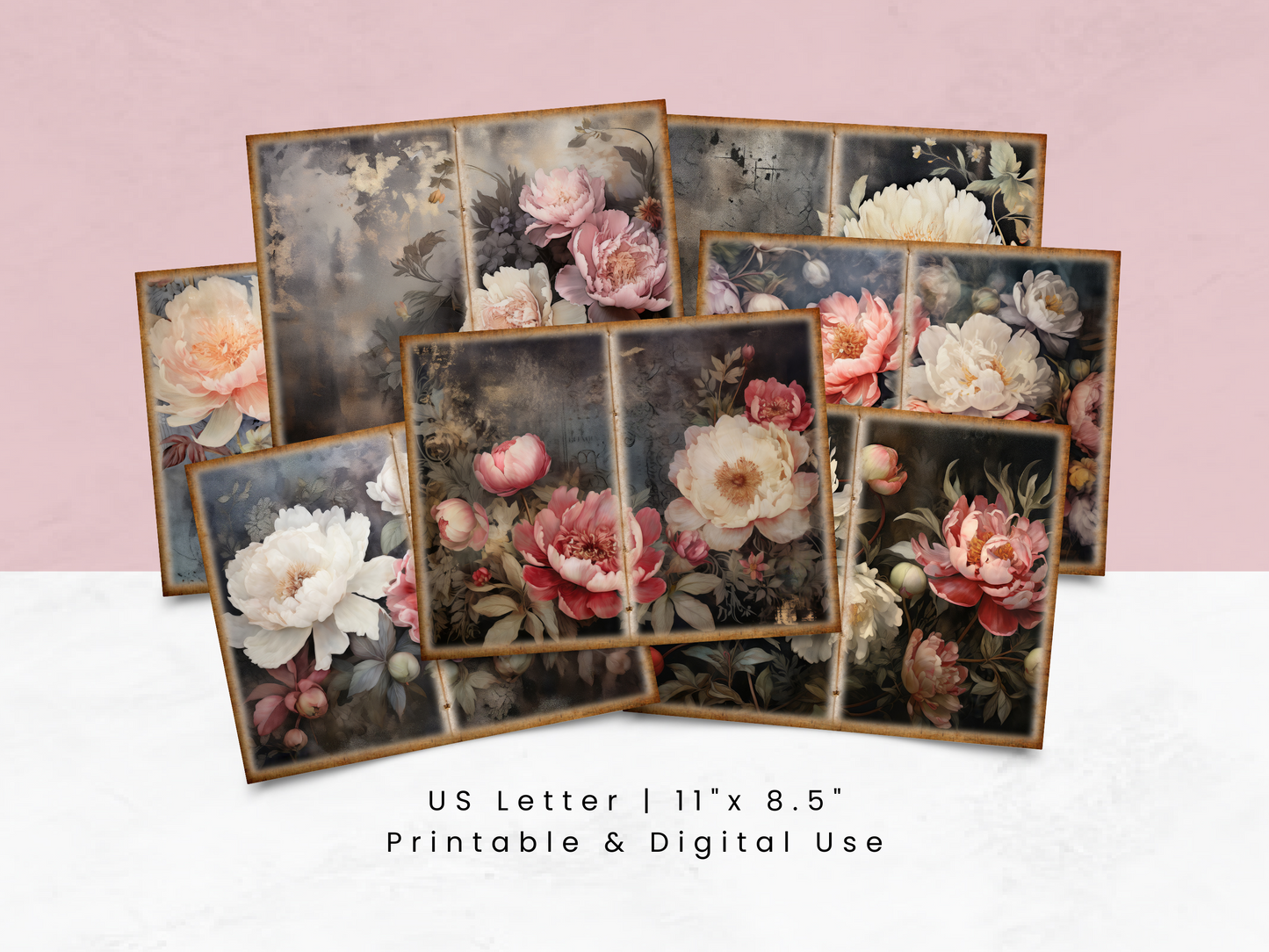 Vintage Peonies Vol 4 - Junk Journal & Scrapbooking Paper