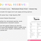 Retirement Party Game - Trivia